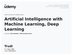 AI Machine Learning certificate