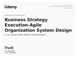 Business Strategy Execution Agile certificate