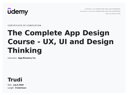 Complete App Design UX-UI-Design Thinking certificate