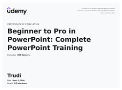 Complete PowerPoint Training certificate