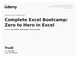 Excel Bootcamp Certificate