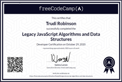 Legacy JavaScript Algorithms Certificate