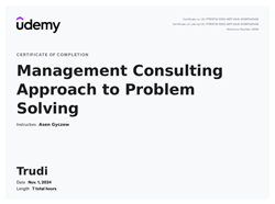 Management Consulting Approach To Problem Solving certificate