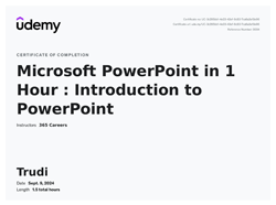 Intro to PowerPoint certificate