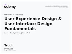 UX and UI Design Fundamentals Certificate